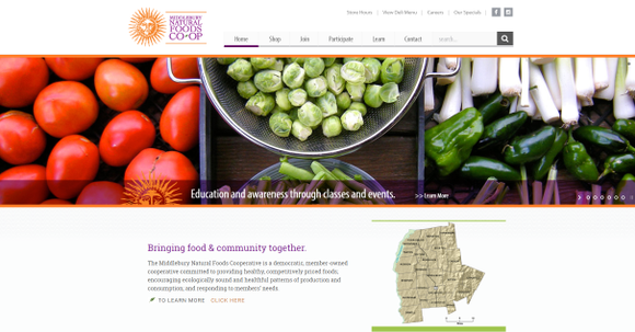 New website for Middlebury Coop, using Wordpress.