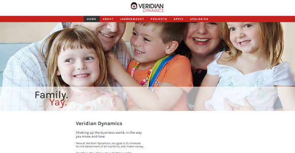 A fan website based on a fictional company Veridian Dynamics, from the TV show Better Off Ted.